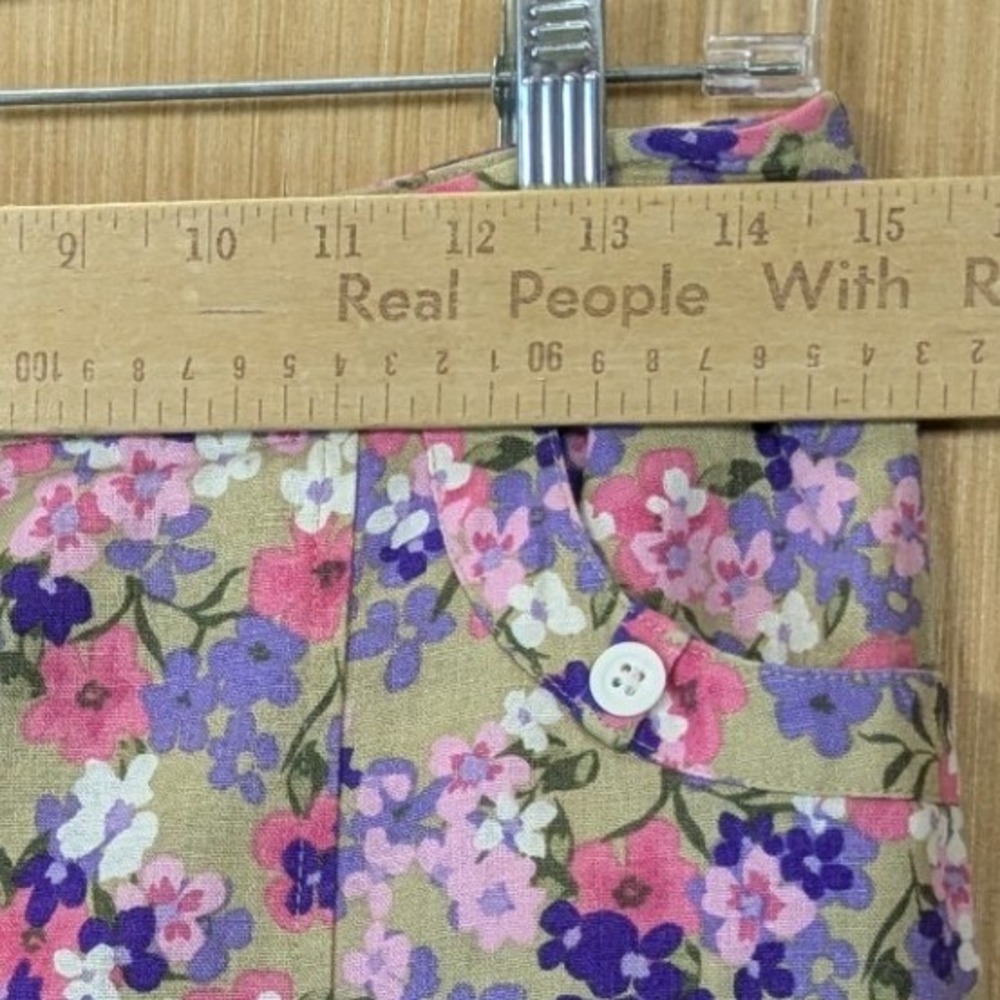 Christopher & Banks Skirt Womens 4 Petite Floral Linen Blend Feminine Cottage - Picture 6 of 8